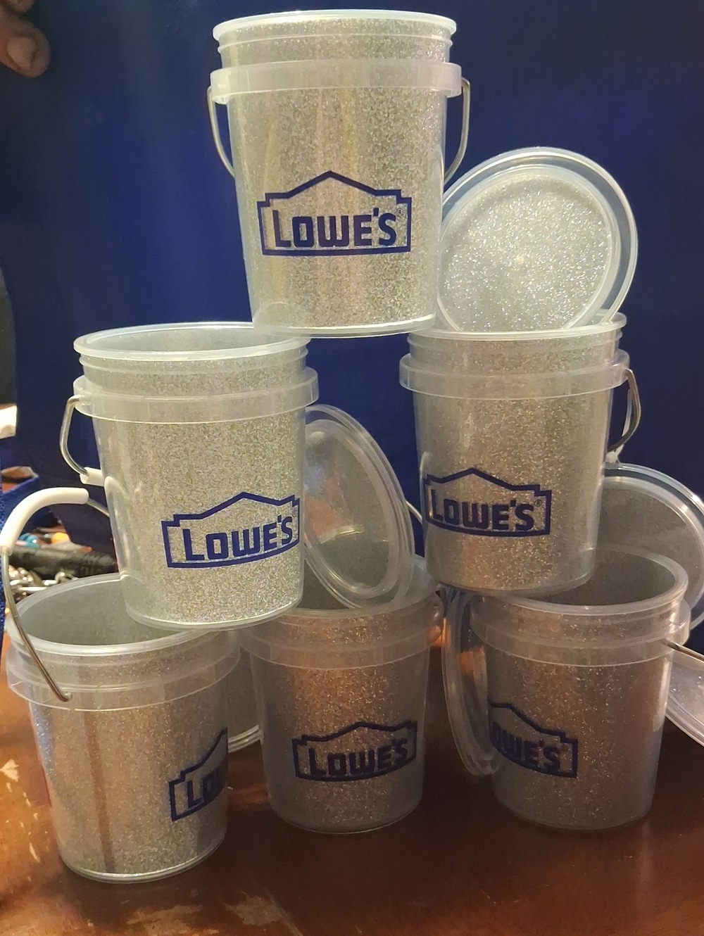 Lowes Silver Glitter Mini  Bucket SET OF 1
